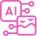 Connected nodes icon for an all-in-one design, development and marketing solution